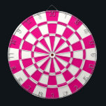 Hot Pink And White Dartboard<br><div class="desc">Hot Pink And White Dart Board</div>