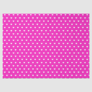 Hot Pink and White Hearts Custom Tissue Paper