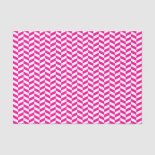 Hot Pink and White Herringbone Tissue Paper
