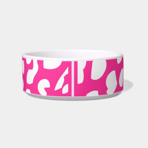 Hot Pink and White Leopard Pet Bowl