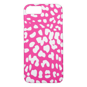 Hot Pink and White Leopard Print iPhone 7 Case
