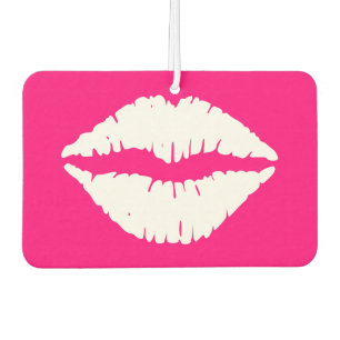 Hot Pink and White Lipstick Car Air Freshener