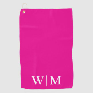Hot Pink and White Personalised Golf Towel