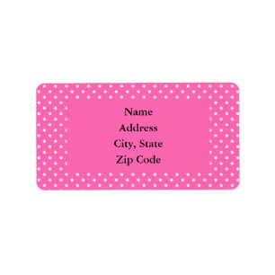 Hot Pink and White Polka Dot Pattern Label