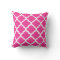 Hot Pink And White Quatrefoil Throw Pillow