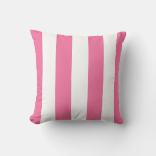 Hot Pink and White Stripe Lumbar Pillow