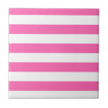 Hot Pink and White Stripes Tile<br><div class="desc">Hot Pink and White Stripes</div>