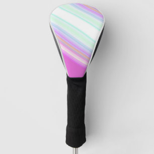 Hot Pink and White Strips Golf Head Cover