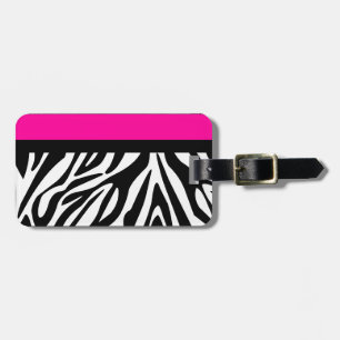 Hot Pink and Zebra Animal Print Luggage Tag