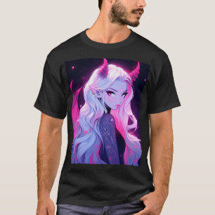 Hot Pink Anime Girl Succubus Koakuma Little Devil T-Shirt