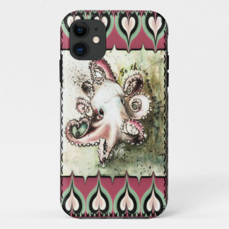 Hot Pink & Aqua Octopus Love  'Ivy' iPhone Case