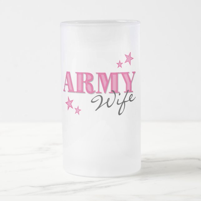 Hot Pink Army Wife Frosted Mug (Center)