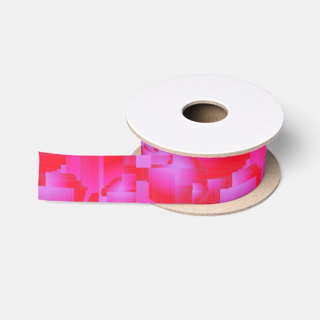 Hot Pink Art Deco Satin Ribbon (Spool)
