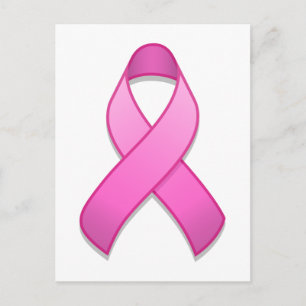 Hot Pink Awareness Ribbon Postcard
