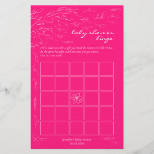 Hot Pink Baby Gift Bingo Game