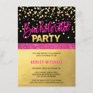 HOT Pink Bachelorette Party Invitations Templates