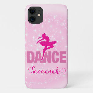 Hot Pink Ballerina Dance Sparkle Personalised Case-Mate iPhone Case