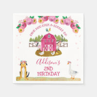 Hot Pink Barn Farm Farmyard Animals Birthday