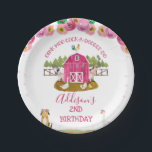 Hot Pink Barn Farm Farmyard Animals Birthday Paper Plate<br><div class="desc">Hot Pink Barn Farm Farmyard Animals Birthday Paper Plate Sweet girl's barnyard, farm or farmyard themed birthday paper plate featuring an adorable farm scene featuring a hot pink bard, various cute farm animals, a fence and distant pine trees. This girl's farm themed birthday paper plate is ideal for a little...</div>
