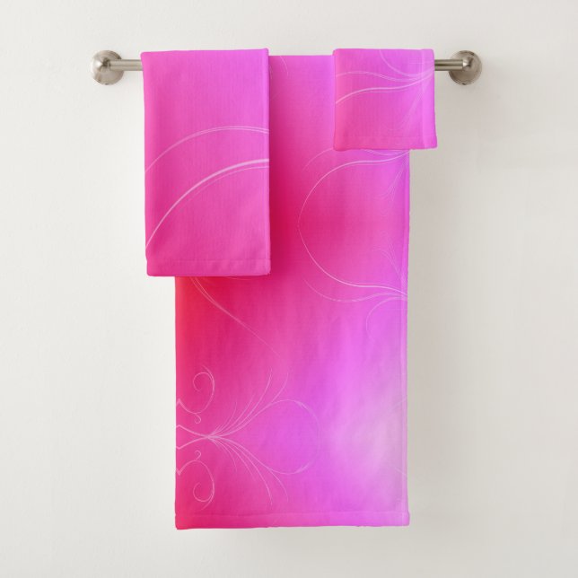 Hot Pink Bath Towel Set (Insitu)