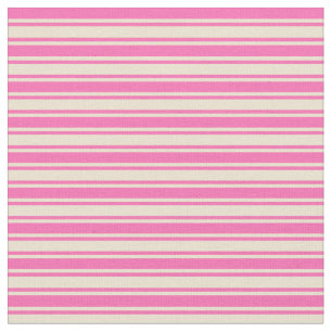 Hot Pink & Beige Striped Pattern Fabric