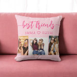 Hot Pink Best Friends 3 Photo Collage Keepsake Cushion<br><div class="desc">Celebrate friendship with the Hot Pink Best Friends 3 Photo Collage Keepsake Throw Pillow. Personalised with a vibrant hot pink design, it features a beautifully arranged collage of three cherished photos capturing special moments with your best friends. Crafted from high-quality materials, this pillow adds a stylish and sentimental touch to...</div>