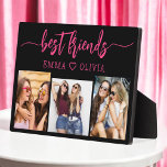 Hot Pink Best Friends 3 Photo Collage Keepsake Plaque<br><div class="desc">Celebrate your friendship with the Hot Pink Besties Friends 3 Photo Collage Keepsake Plaque. This vibrant and personalised plaque features a stylish hot pink design, showcasing a beautifully arranged collage of three cherished photos. Crafted from high-quality materials, it’s perfect for displaying on a desk, shelf, or wall. The heartfelt "Besties"...</div>