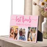 Hot Pink Best Friends 3 Photo Collage Keepsake Plaque<br><div class="desc">Celebrate your friendship with the Hot Pink Besties Friends 3 Photo Collage Keepsake Plaque. This vibrant and personalised plaque features a stylish hot pink design, showcasing a beautifully arranged collage of three cherished photos. Crafted from high-quality materials, it’s perfect for displaying on a desk, shelf, or wall. The heartfelt "Besties"...</div>