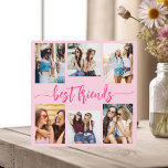Hot Pink Best Friends 6 Photo Collage Keepsake Plaque<br><div class="desc">Celebrate your friendship with the Hot Pink Besties Friends 6 Photo Collage Keepsake Plaque. This vibrant and personalised plaque features a stylish hot pink design, showcasing a beautifully arranged collage of six cherished photos. Crafted from high-quality materials, it’s perfect for displaying on a desk, shelf, or wall. The heartfelt "Besties"...</div>