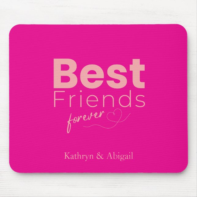 Hot Pink Best Friends Custom Name  Mouse Pad (Front)