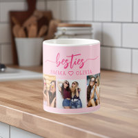 Hot Pink Besties Friends 3 Photo Collage Keepsake