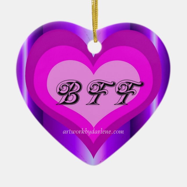 hot pink BFF Ceramic Tree Decoration (Front)