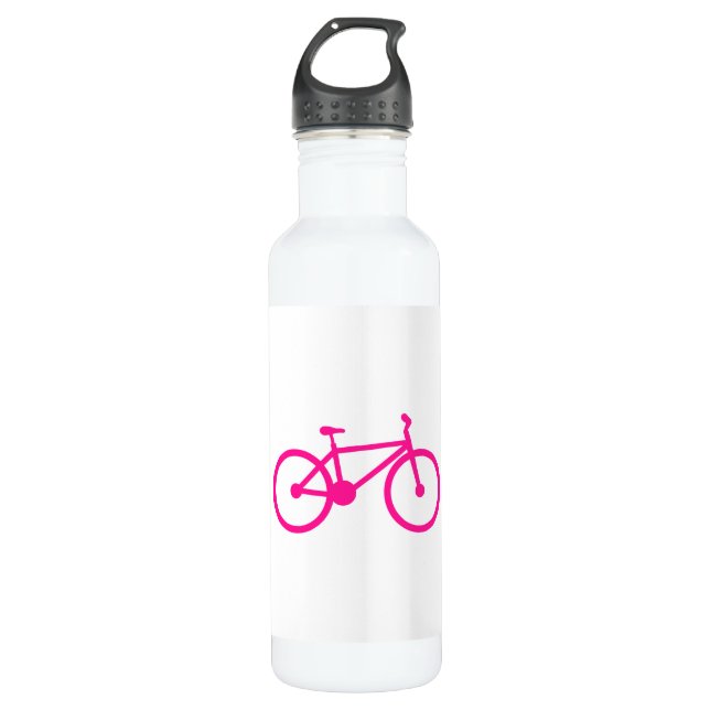 Hot Pink Bicycle; bike 710 Ml Water Bottle (Front)