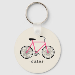 Hot Pink Bicycle Keychain