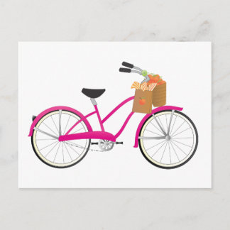 Hot PInk Bicycle with Oranges Postcard