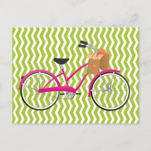 Hot PInk Bicycle with Oranges Postcard