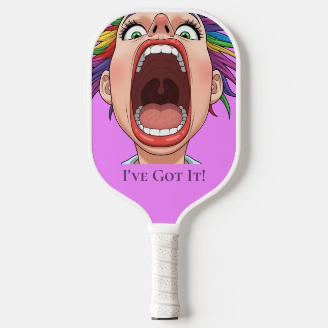 Hot Pink Big Mouth Pickleball player Paddle (Front)