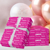 Hot Pink Birthday Trendy Personalised Name