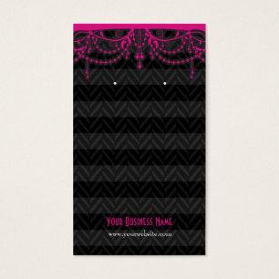 Hot Pink Black Art Deco Custom Earring Cards