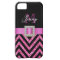 HOT PINK BLACK CHEVRON GLITTER GIRLY