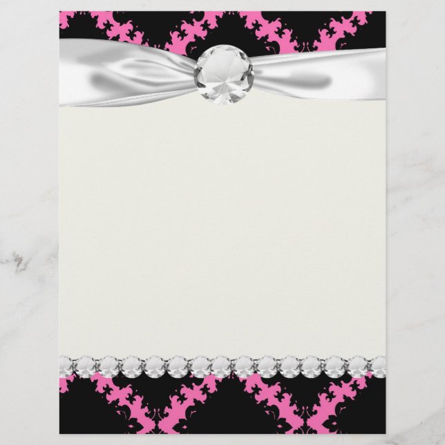 hot pink black diamond mod damask (Front)