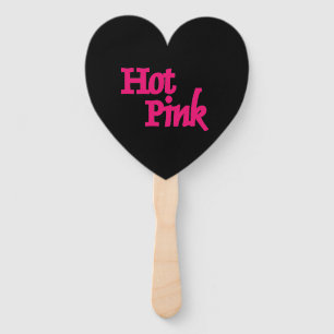 Hot Pink black heart hand fans