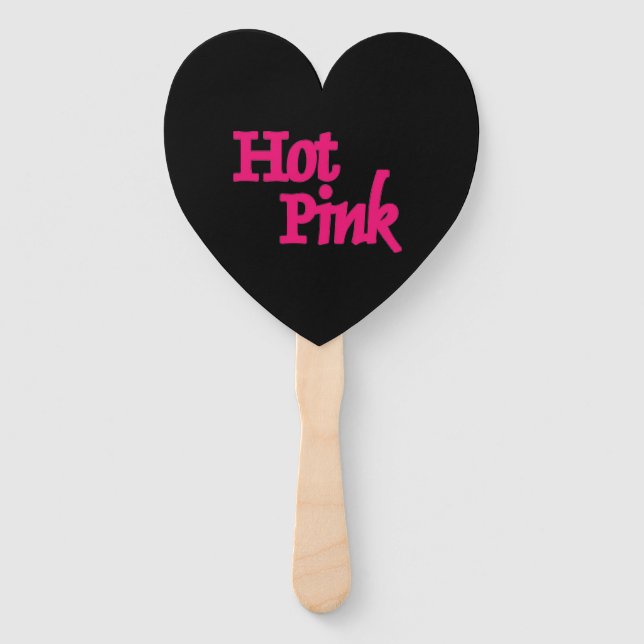 Hot Pink black heart hand fans (Front)