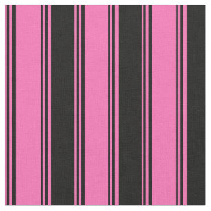 Hot Pink & Black Lined/Striped Pattern Fabric