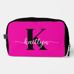 Hot Pink Black Monogram Dopp Kit