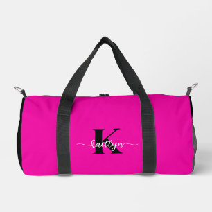 Hot Pink Black Monogram Duffle Bag