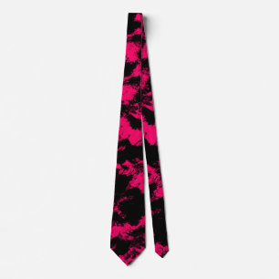 Hot Pink Black Neck Tie