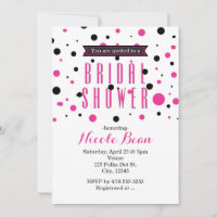 Hot Pink & Black Polka Dot BRIDAL SHOWER