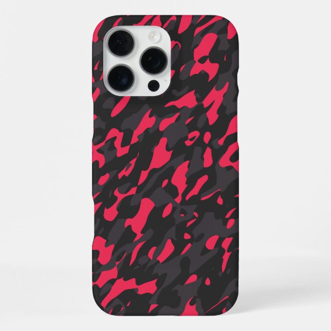 Hot pink Black Purple Camo Abstract iPhone Case (Back)
