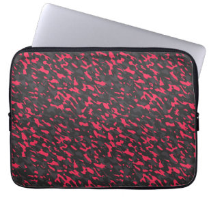 Hot pink Black Purple Camo Abstract Laptop Sleeve